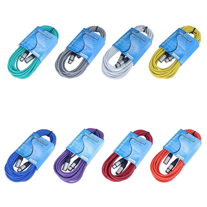 8 Color Pack: Pro Audio Xlr Cables 15Ft Long image 1