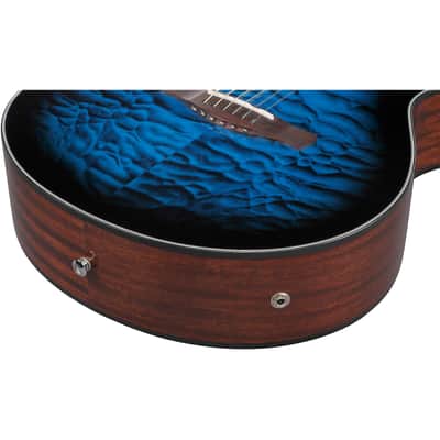 Ibanez AEWC16QA Auditorium Acoustic-Electric Guitar Transparent Blue Sunburst image 11
