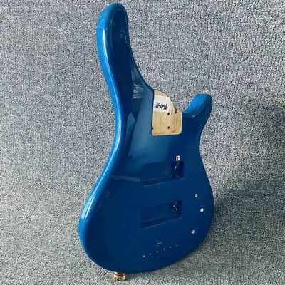 Blue 5/6 String Bass Basswood Body image 4