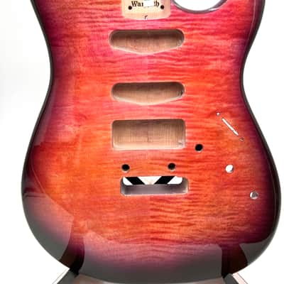 Warmoth Custom Stratocaster “Tequila Sunrise “ Strat Flamed Maple Stratocaster image 12