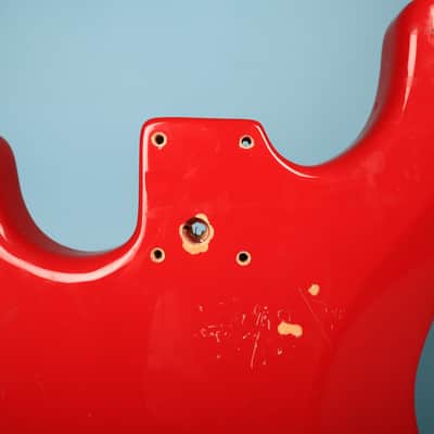 1994 Squier Stratocaster Ferrari Red Guitar Body w/ Pickguard image 20