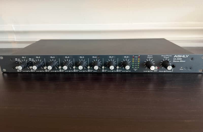 Ashly LX-308B Rackmount 8-Channel Stereo Line Mixer - Black image 1