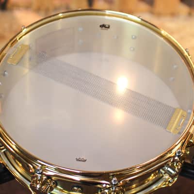 DW 4x14 Collector's Bell Brass Snare Drum w/ Gold Hardware image 5
