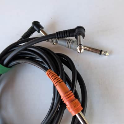 Hosa 4x3" TS patch cables - 2 L-Shape/Angled, 2 Straight - Black image 2