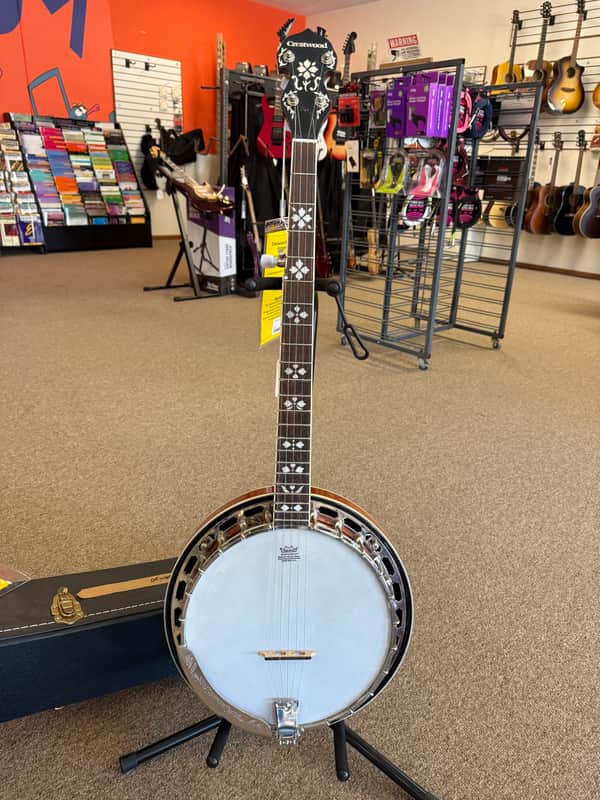 Crestwood 5 String Resonator Banjo 1970s - Mahogany image 1
