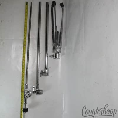 Tama Aichi Boom Cymbal Stand Vintage 80s + Pearl 60s Tripod Base "Japan" Chrome image 8