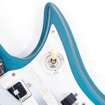 60s Teisco Del-Ray ET-230 Sharkfin Guitar Lake Placid Blue w/ Bridge Mute, Vibey Design image 6