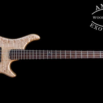 Handmade American Exotic Guitars Studio Series 4 String Bass, Quilt Maple/Limba, Made in U.S.A. image 2