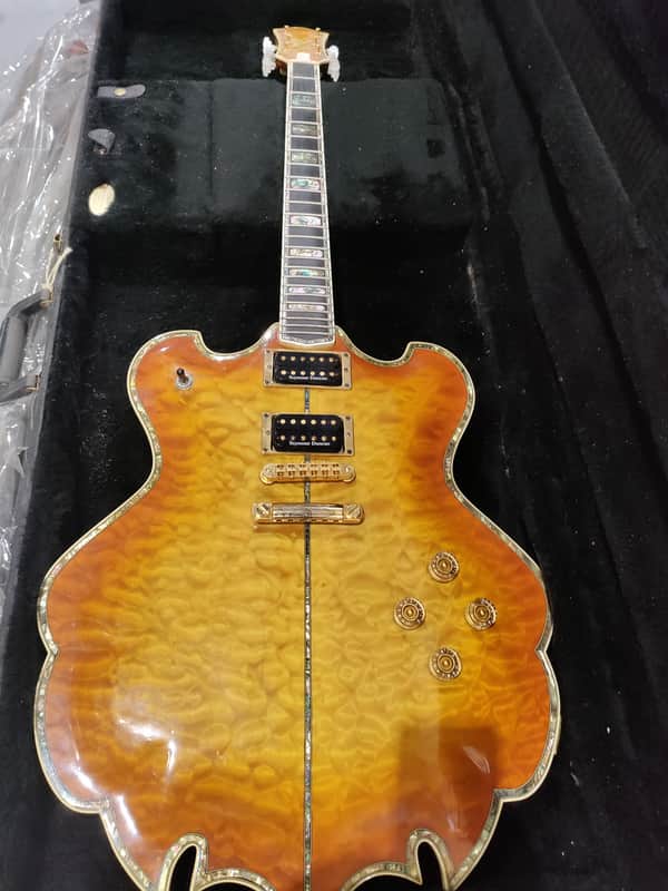 Minarik Manta Super Custom - Amber Sunburst  70-80s - Quilted Maple - Sunburst/ Amber (with original G&C Case) image 1