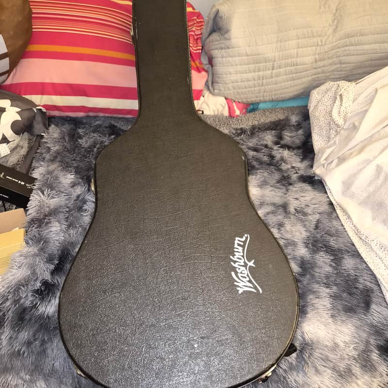 Washburn GCEADLX Deluxe Florentine Electric/Acoustic Guitar Case 2010s - Black image 1