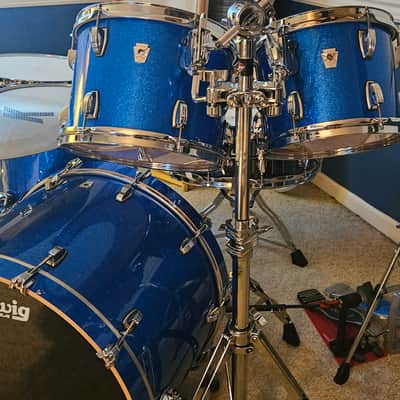 Ludwig Keystone X (Classic Oak) - Blue Sparkle image 1
