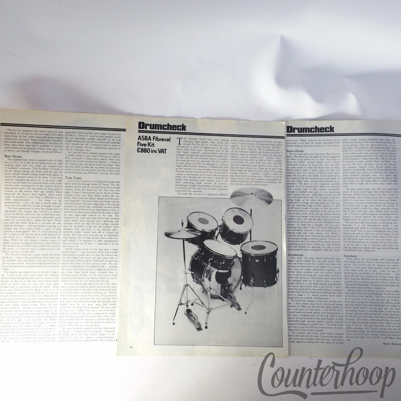 Asba Fibrecel Five Kit Drumcheck International Musician+Recording World Flyer Ad — main photograph