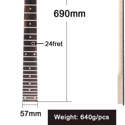 Electric Guitar Neck Maple Head Rosewood Fretboard 24 Fret for IBZ Parts Replacement Black image 2