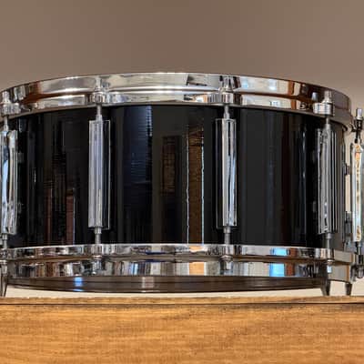 1980's Tama Artwood 6.5" x 14" Piano Black Lacquer Snare Drum image 8