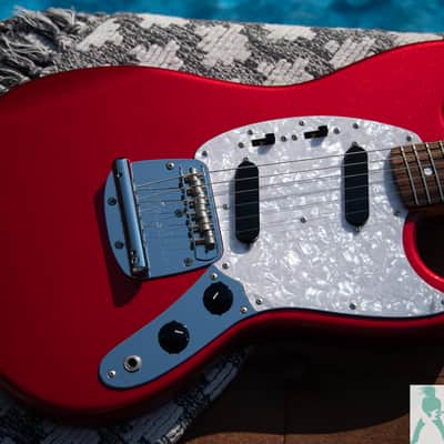 2010 Fender MG69/MH - '69 Mustang Reissue - Candy Apple Red w Matching Headstock - Pro Set Up w Perfect Frets/Action/Intonation! image 8