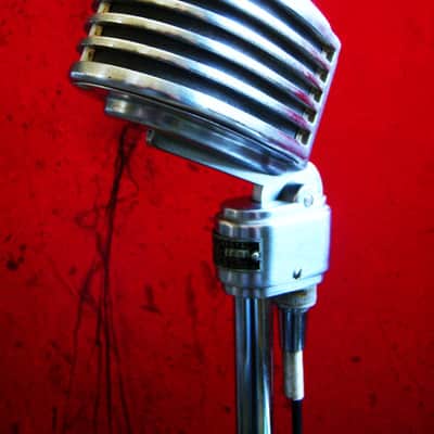 Vintage RARE 1940's Turner 34X modified dynamic microphone Satin Chrome with cable & Atlas DS-5 stand 77A 101C image 8