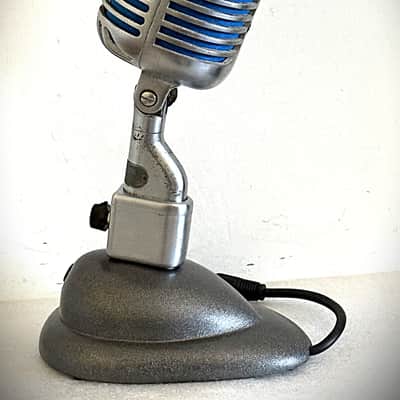 Early 1940s Shure Bros 55C Dynamic Microphone, works, incl stand, switch & cable image 6