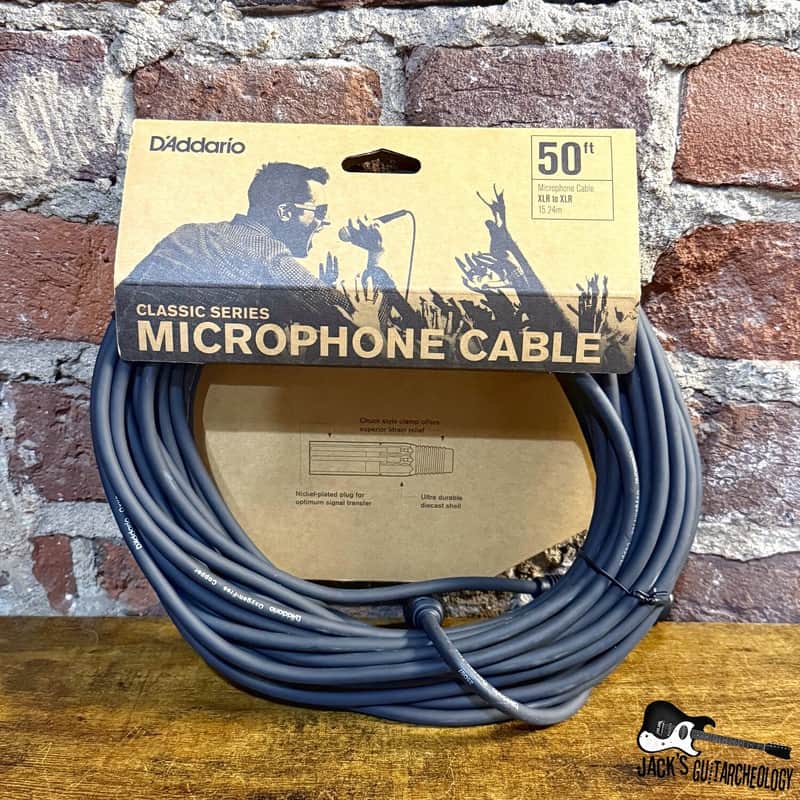 D'Addario Classic Series 50ft XLR Microphone/Powered Speaker Cable - XLR to XLR (Black) image 1