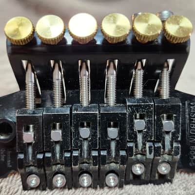 Washburn 600-S Licensed Floyd Rose Takeuchi Tremolo w/ Stainless Steel & Brass Upgrades - Black image 1
