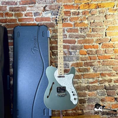 Fender American Elite Telecaster Thinline Electric Guitar w/OHSC (2020s - Satin Jade Pearl Metallic) image 2