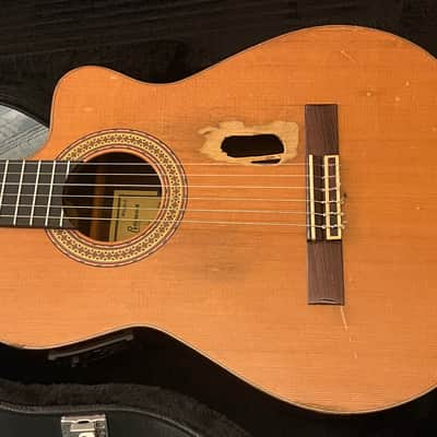 Manuel Raimundo Hand Built N660-E  Acoustic ( Bone saddle & Nut ) 3steel+3 Nylon Strings Flamenco Classical 1980's to 2000's  - Thin Gloss Coate image 9