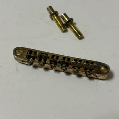 Series 10 Vintage 90s Les Paul copy Saddle ABR-1 Style W wire natural gold aged image 2