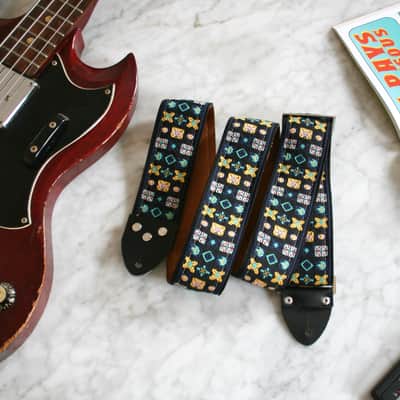 Vintage 70s Indigo 'Woodstock' Guitar Strap Replica image 1