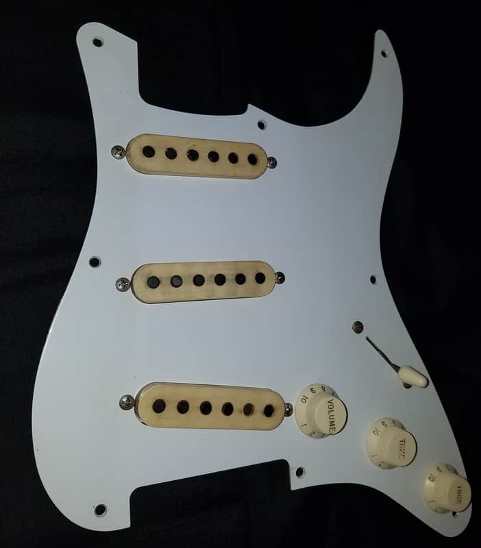 1956 Original Vintage Fender Stratocaster Pickups Set pre-CBS mid-50's w/Covers & Reissue Pickguard! image 1