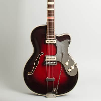 Framus Grand Star Black Rose Model 5/125 Arch Top Hollow Body Electric Guitar (1962), original black hard shell case. image 1