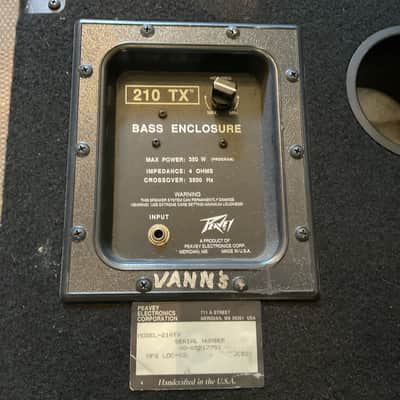 Peavey 210 TX 350-Watt (175W RMS) 4 Ohm 2x10 Bass Speaker Cabinet 1990s Black Carpet image 3