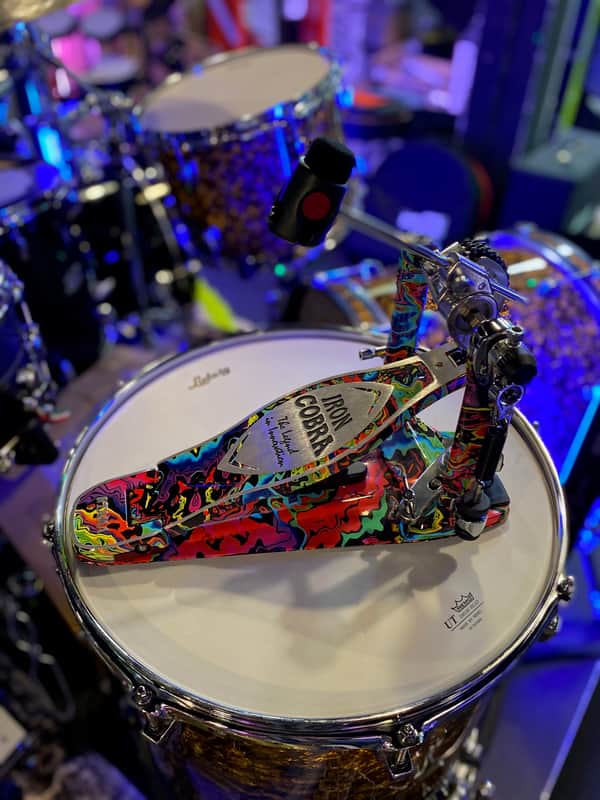 Tama HP900RMPR Einzelpedal Iron Cobra Rolling Gilde Psychedelic Rainbow - Drum Pedal image 1