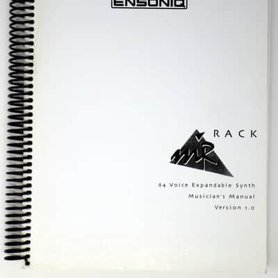 Ensoniq MR Rack Musician's Manual Version 1.0 1990s image 1