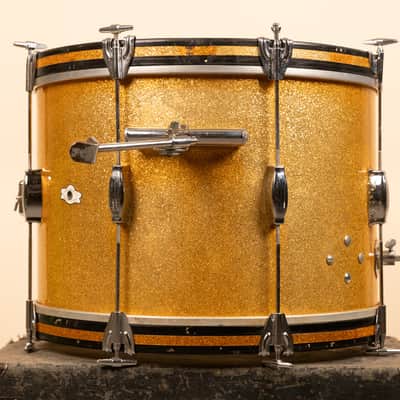Vintage Camco 14x20 Gold Sparkle Tuxedo Bass Drum image 2
