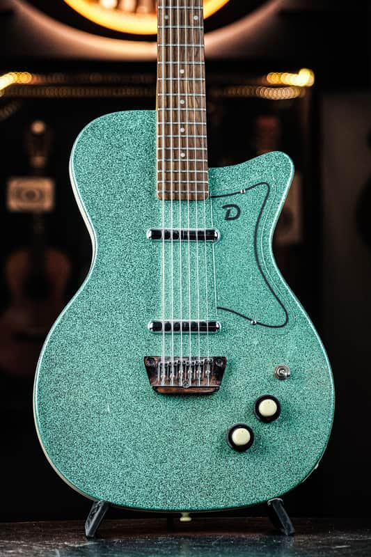 1999 Danelectro 56 U2 Baritone Electric Bass turquoise sparkle