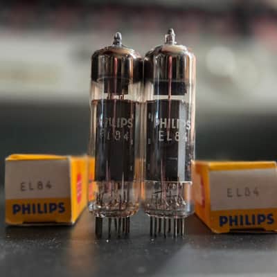 Mullard EL84 kM1 B — Perfect matched pair, NOS in boxes, 97% on AVO CT160 image 2