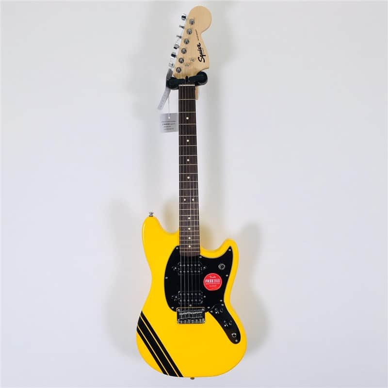 Squier FSR Bullet Competition Mustang HH Graffiti Yellow with | Reverb