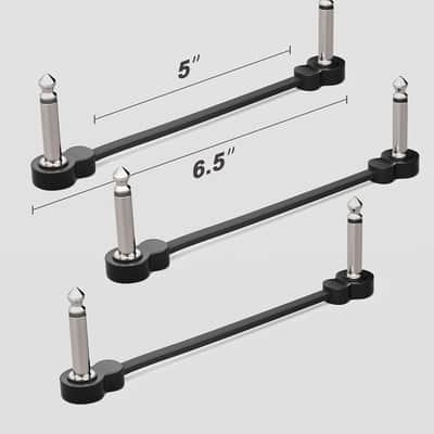 3 Pack Guitar Patch Cables, Premium 5 Inch Right-Angle 1/4" TS Pedal Board Cable, Oxygen-Free Copper & Dual Shielding for Ultra Low Noise, Space Saving Flat Design Guitar Pedal Accessories image 2