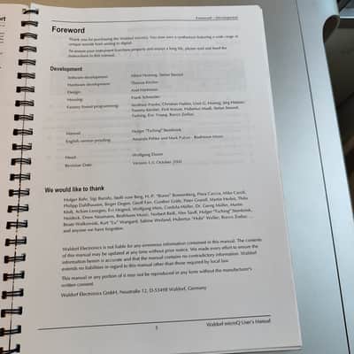 Waldorf Micro Q owners manual 2000s Bild 5