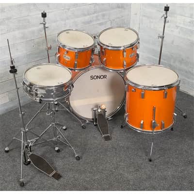 Used Vintage Sonor Champion 5pc Drum Set Metallic Orange w/Hardware - Very Good image 4