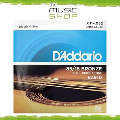 D'Addario EZ910 11-52 Light 85/15 Bronze Acoustic Guitar Strings image 1
