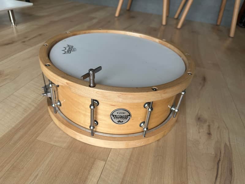 PDP Limited edition classic wood hoop snare Mid 2010 - Clear imagen 1