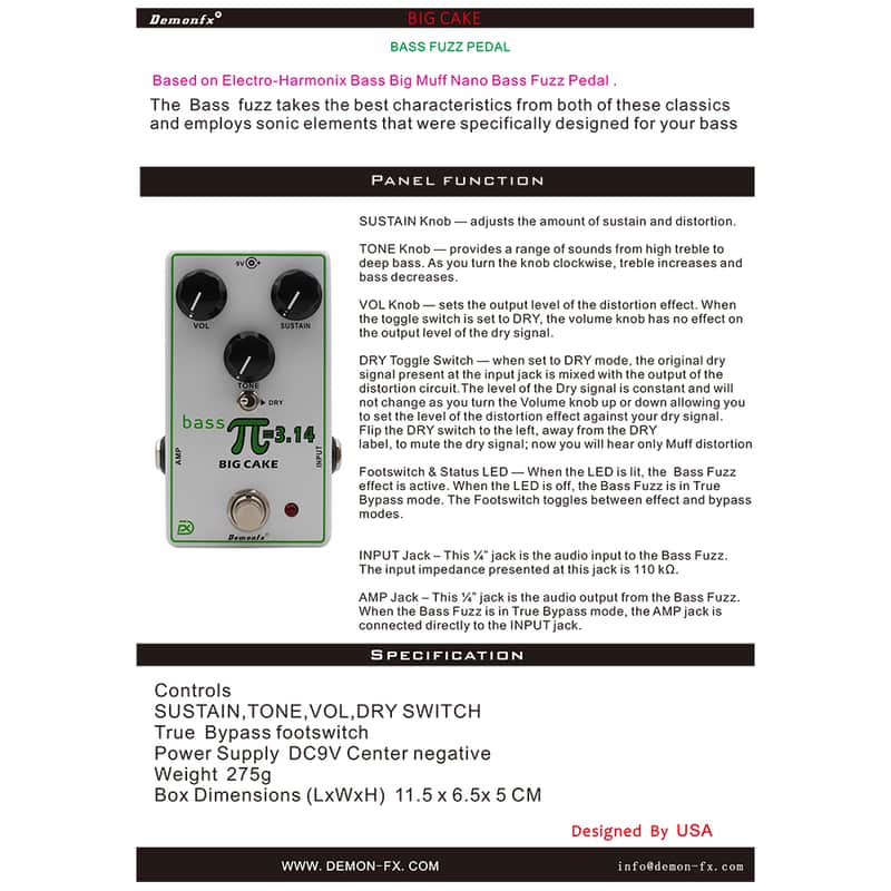 Demonfx Big Cake Bass Sticky Fuzz Just arrived Fast US Ship! | Reverb
