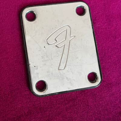 Vintage 1970's Fender Stratocaster Telecaster F Neck Plate with plastic backing image 3