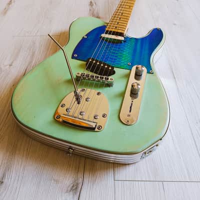 AVALAIBLE - The Surf Telemaster - Atomic Age Style Guitar - Relic Surf Green/Chrome/Reptile Crossover image 2