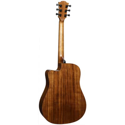 Lag T-RED-DCE Tramontane Limited Edition Dreadnought Cutaway Solid Red Cedar Top Mahogany Neck 6-String Electric-Acoustic Guitar image 2