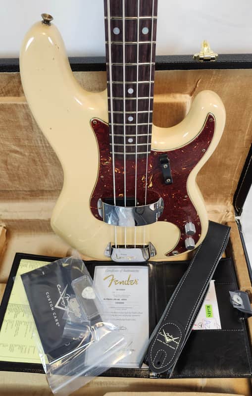 Fender Custom Shop 1966 Precision Bass Journeyman Relic, AAA Birdseye Maple Neck, Aged Desert Sand, w/HSC image 1