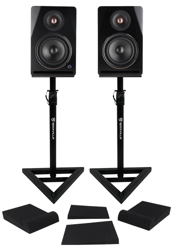 (2) Rockville APM6D v2 6.5" Powered Studio Monitor Speakers USB/Bluetooth+Stands image 1