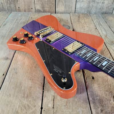 Kauer Banshee Custom Firebird Baritone - Tangelo Orange and Deep Purple Flake image 10
