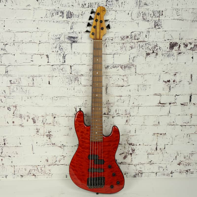 Winfield Thomas Custom 6-String Bass Guitar Quilted Maple / Triple Bartolinis image 1