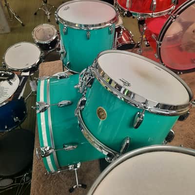 Gretsch 3pc Broadkaster Vintage Bop Kit Satin Sea Foam Green image 8